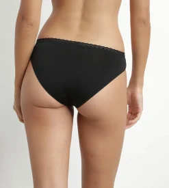 Culotte femme en microfibre et ceinture en tulle Noir Daily Micro