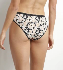 Culotte femme en microfibre à motif floral et tulle Dim Daily Micro