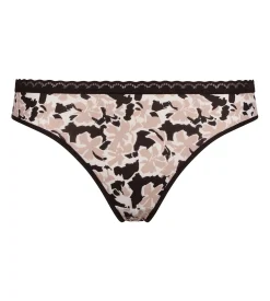 Culotte femme en microfibre à motif floral et tulle Dim Daily Micro