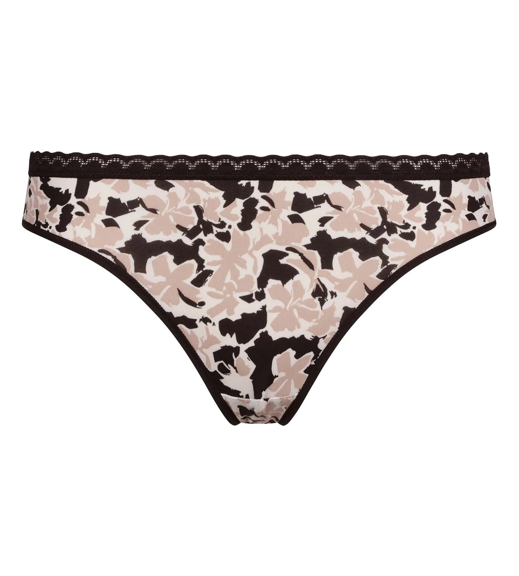 Culotte femme en microfibre à motif floral et tulle Dim Daily Micro