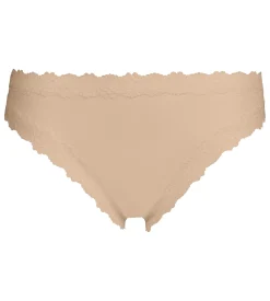 Culotte femme invisible en microfibre et dentelle Nude Dim