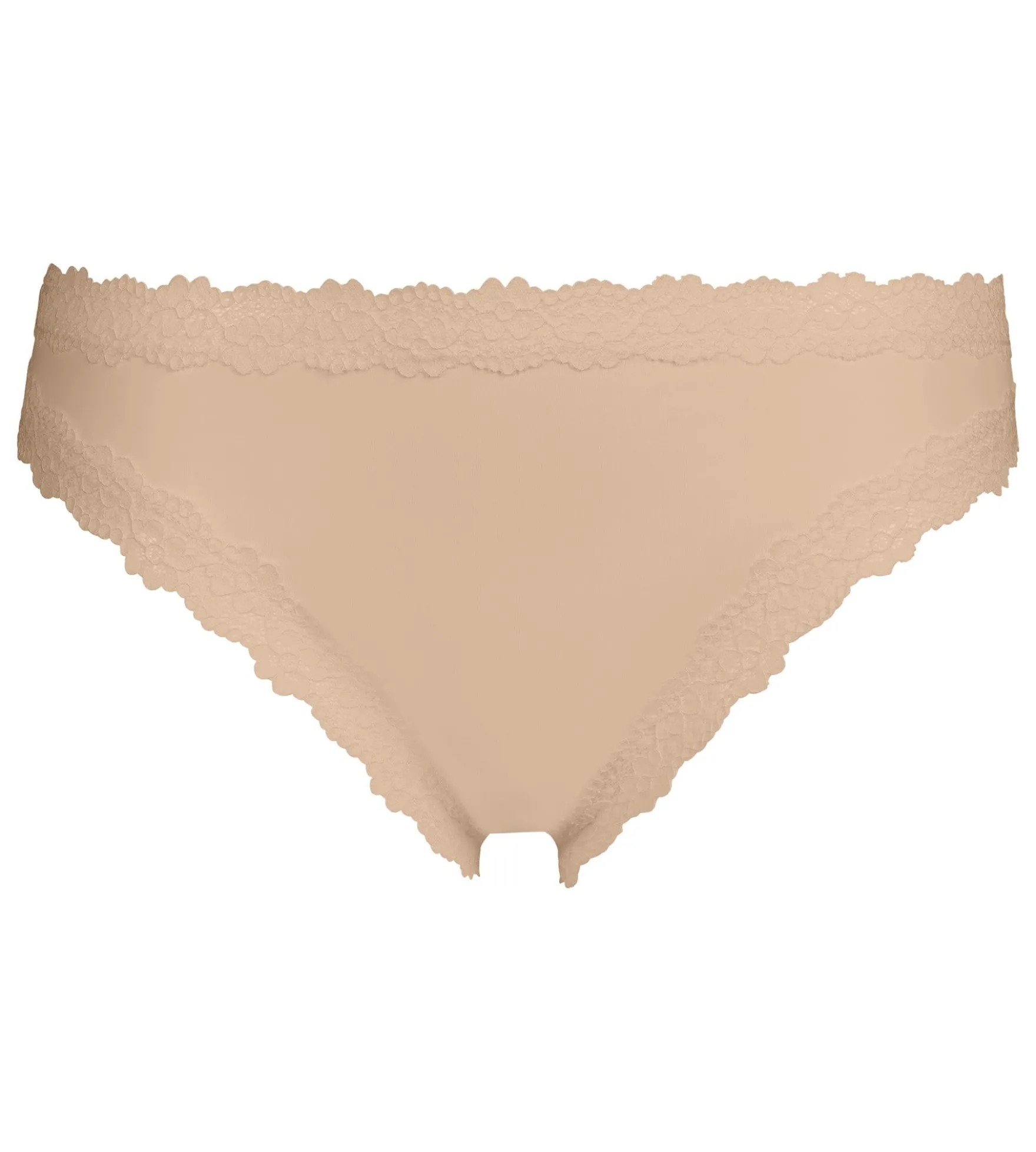 Culotte femme invisible en microfibre et dentelle Nude Dim