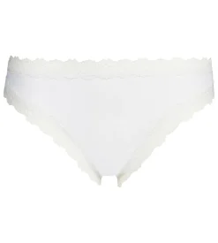 Culotte femme invisible en microfibre et dentelle Blanc Dim