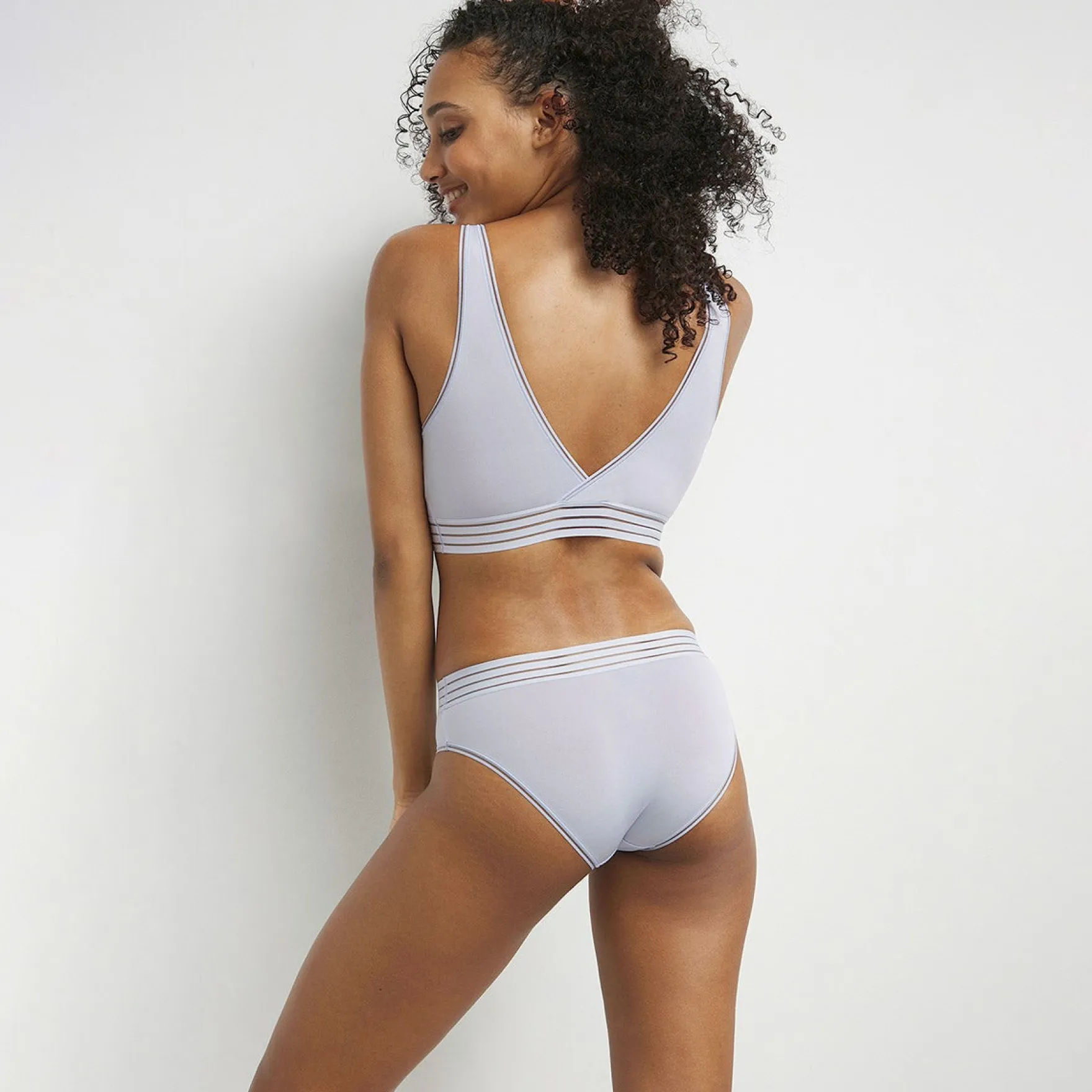 Culotte femme invisible en microfibre Bleu Lin Oh My Dim’s