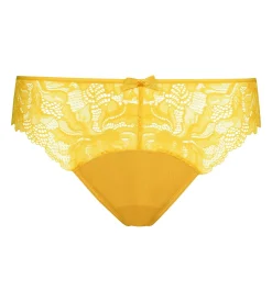 Culotte femme microfibre et dentelle Jaune Dim Generous Essentiel