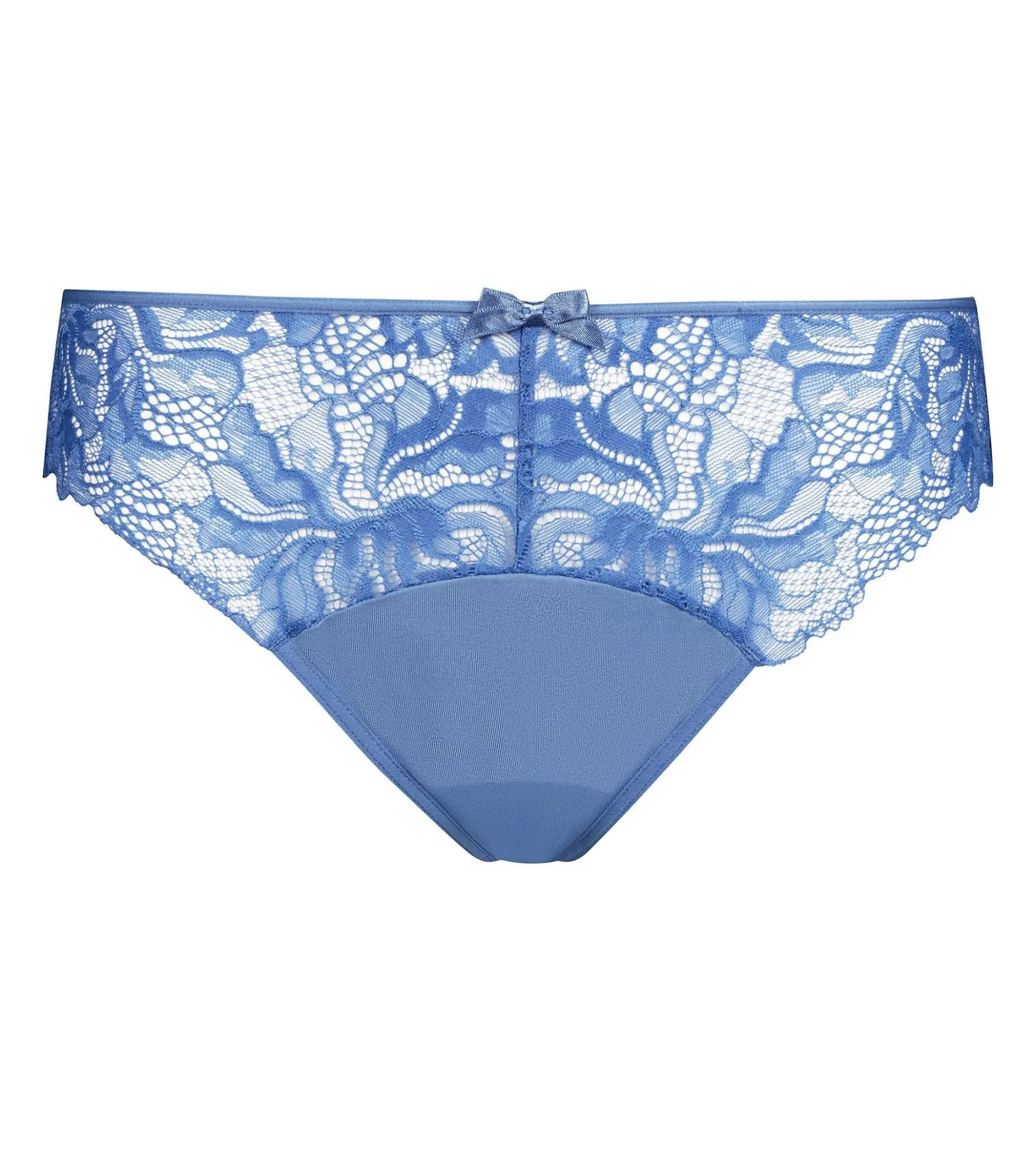 Culotte femme microfibre et dentelle Bleu Dim Generous Essentiel