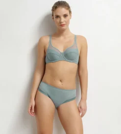 Culotte femme microfibre et tulle sauge Dim Generous