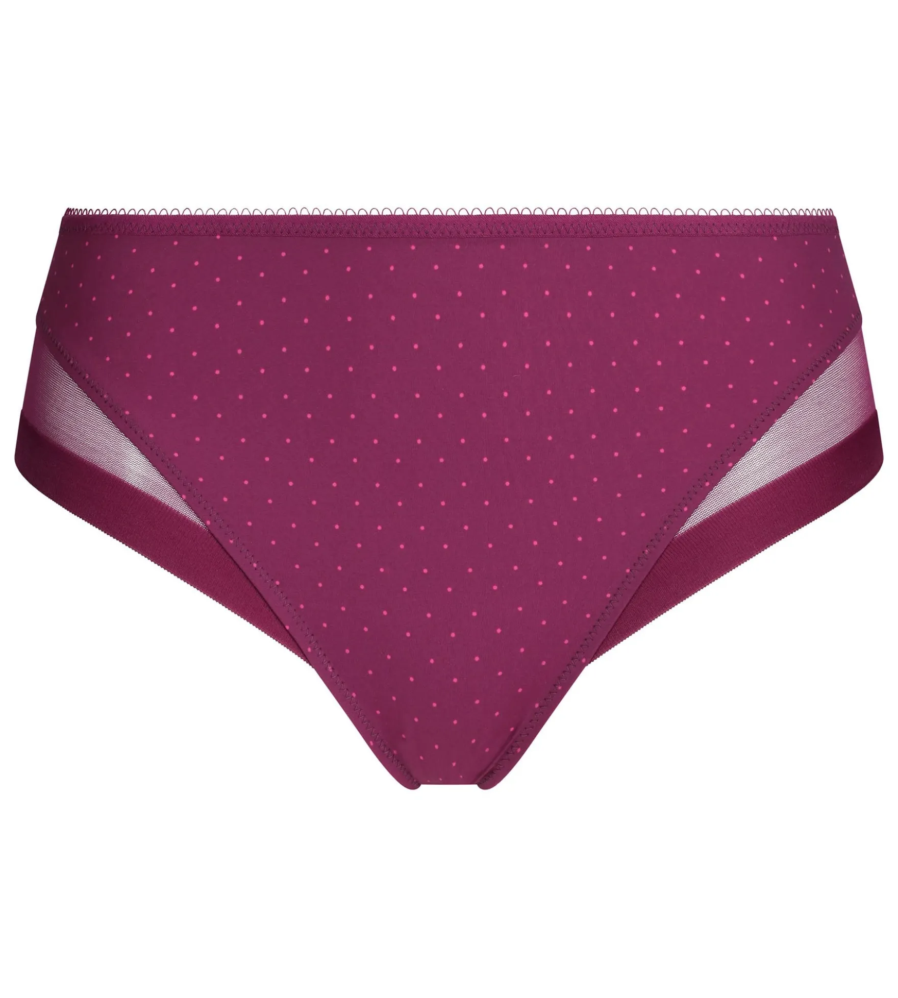 Culotte femme microfibre et tulle pois bordeaux Dim Generous