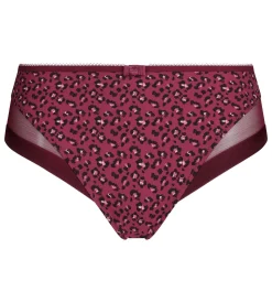 Culotte femme microfibre et tulle rouge marron Dim Generous