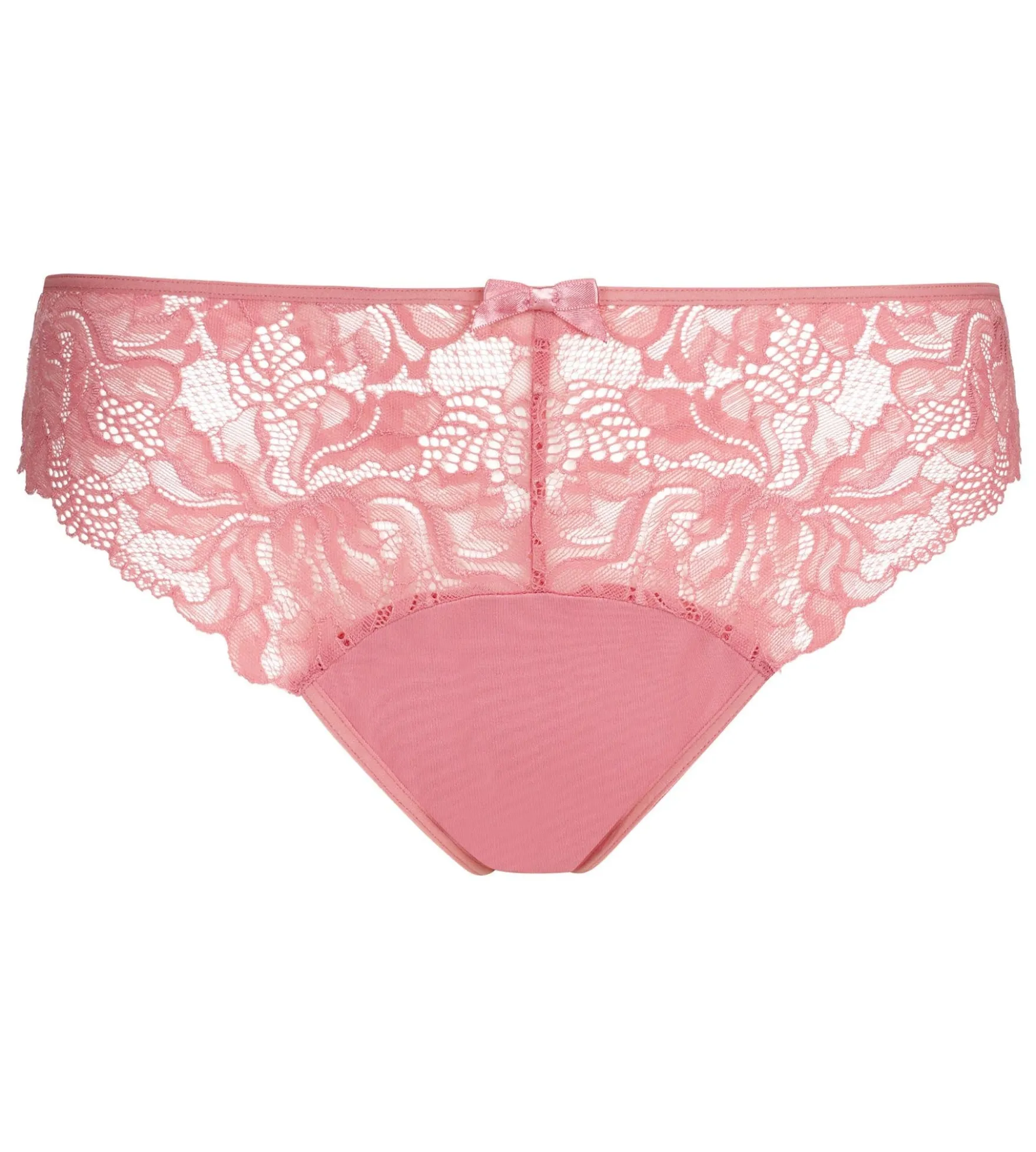 Culotte femme rose en microfibre et dentelle Generous Essentiel