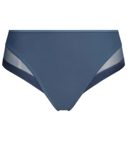 Culotte femme semi-transparente en microfibre bleue Dim Generous