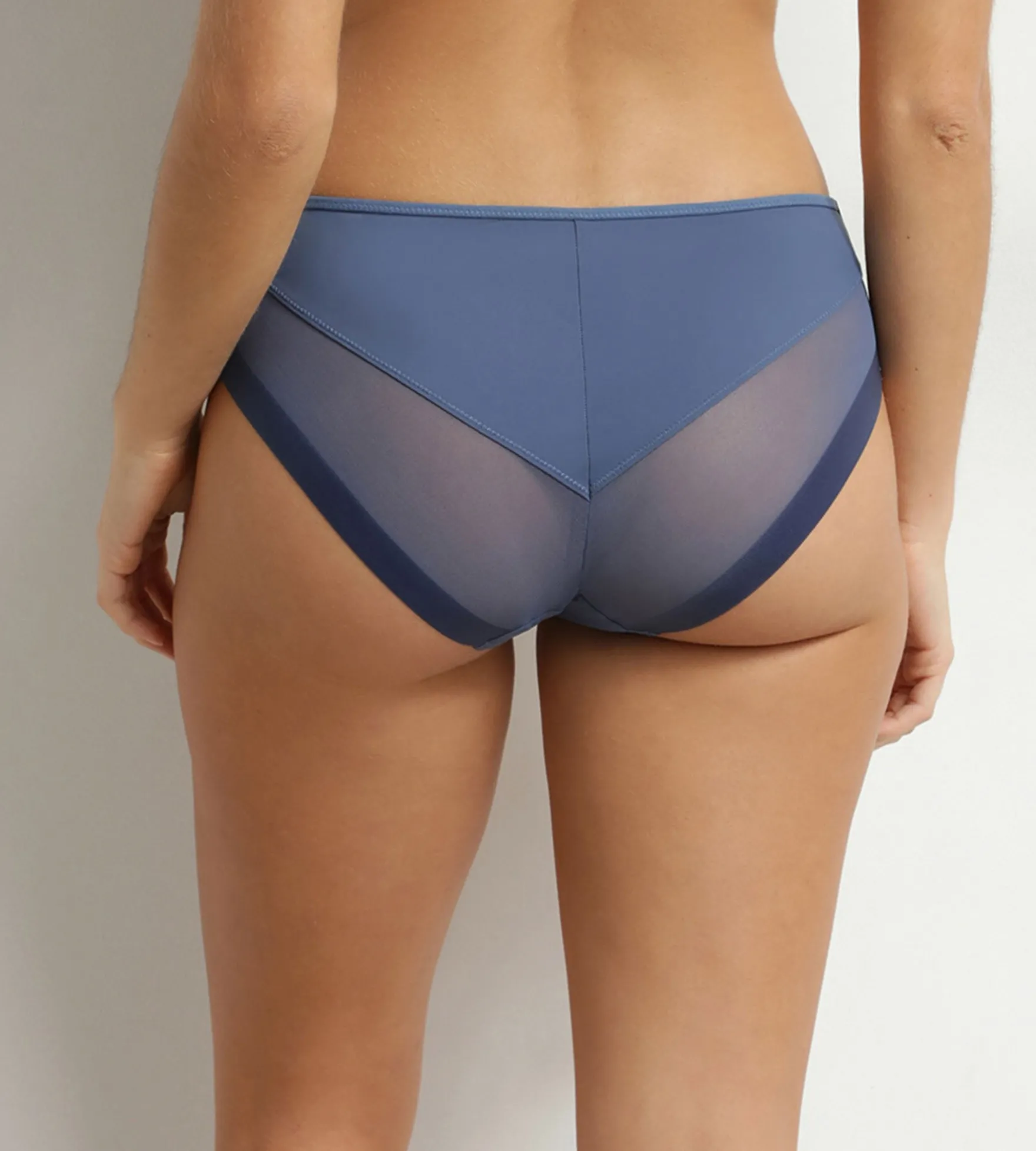 Culotte femme semi-transparente en microfibre bleue Dim Generous