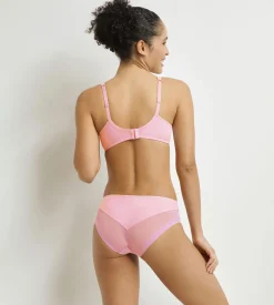 Culotte femme semi-transparente Rose Fleuri Dim Generous