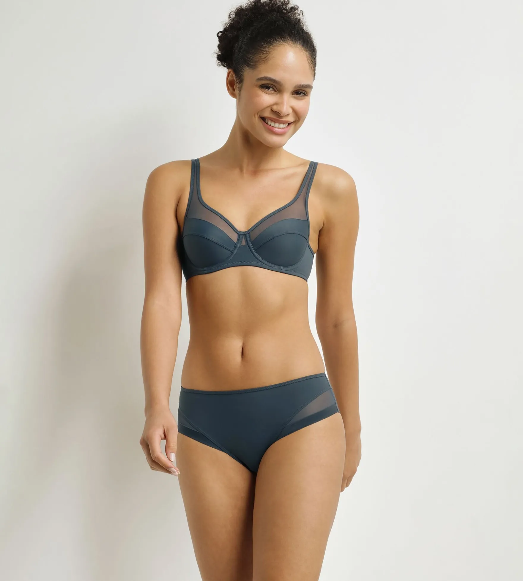 Culotte femme semi-transparente Vert Sapin Dim Generous