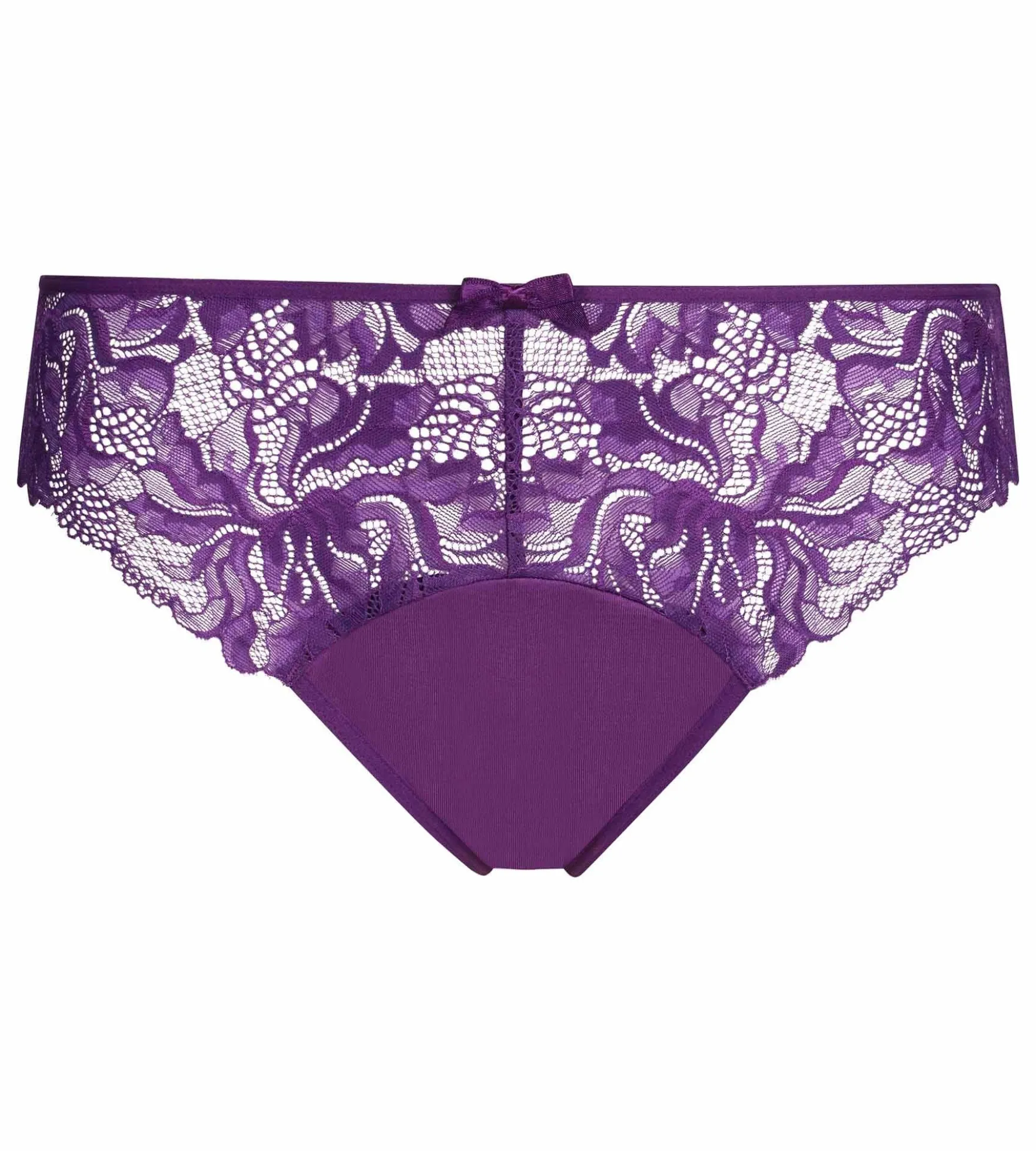 Culotte femme violet en microfibre et dentelle Generous Essentiel