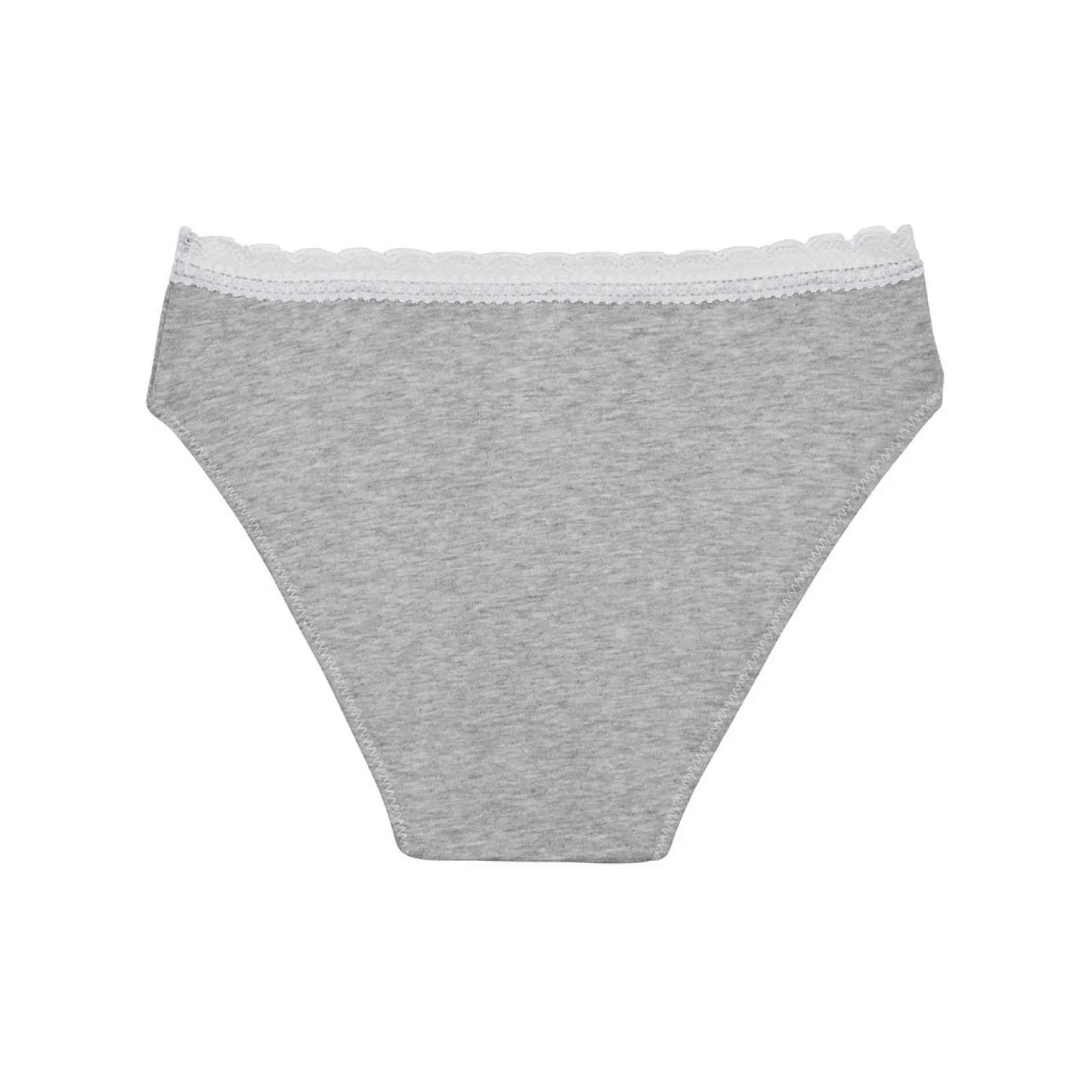 Culotte fille coton stretch à ceinture dentelle Gris Chiné Dim trendy
