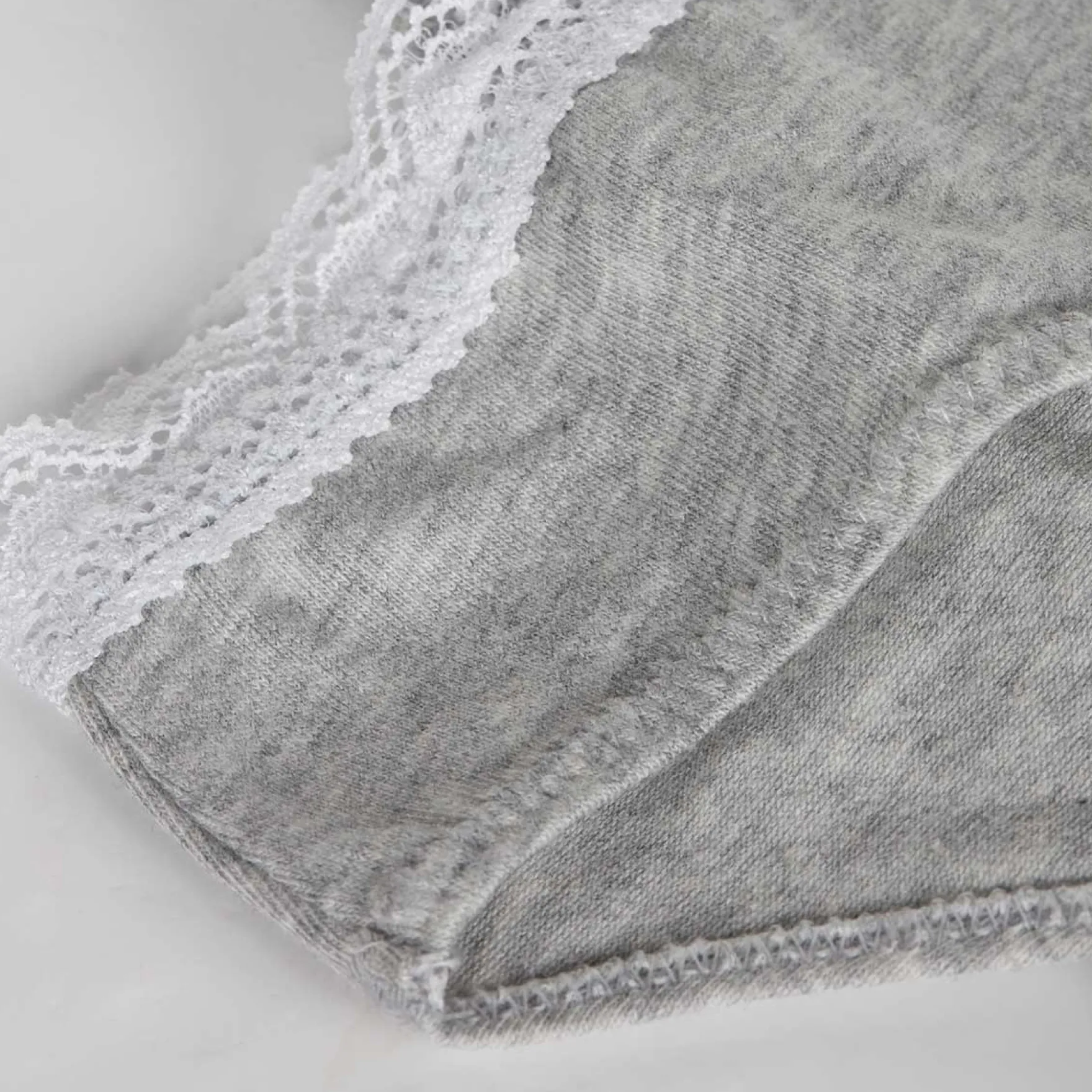 Culotte fille coton stretch à ceinture dentelle Gris Chiné Dim trendy