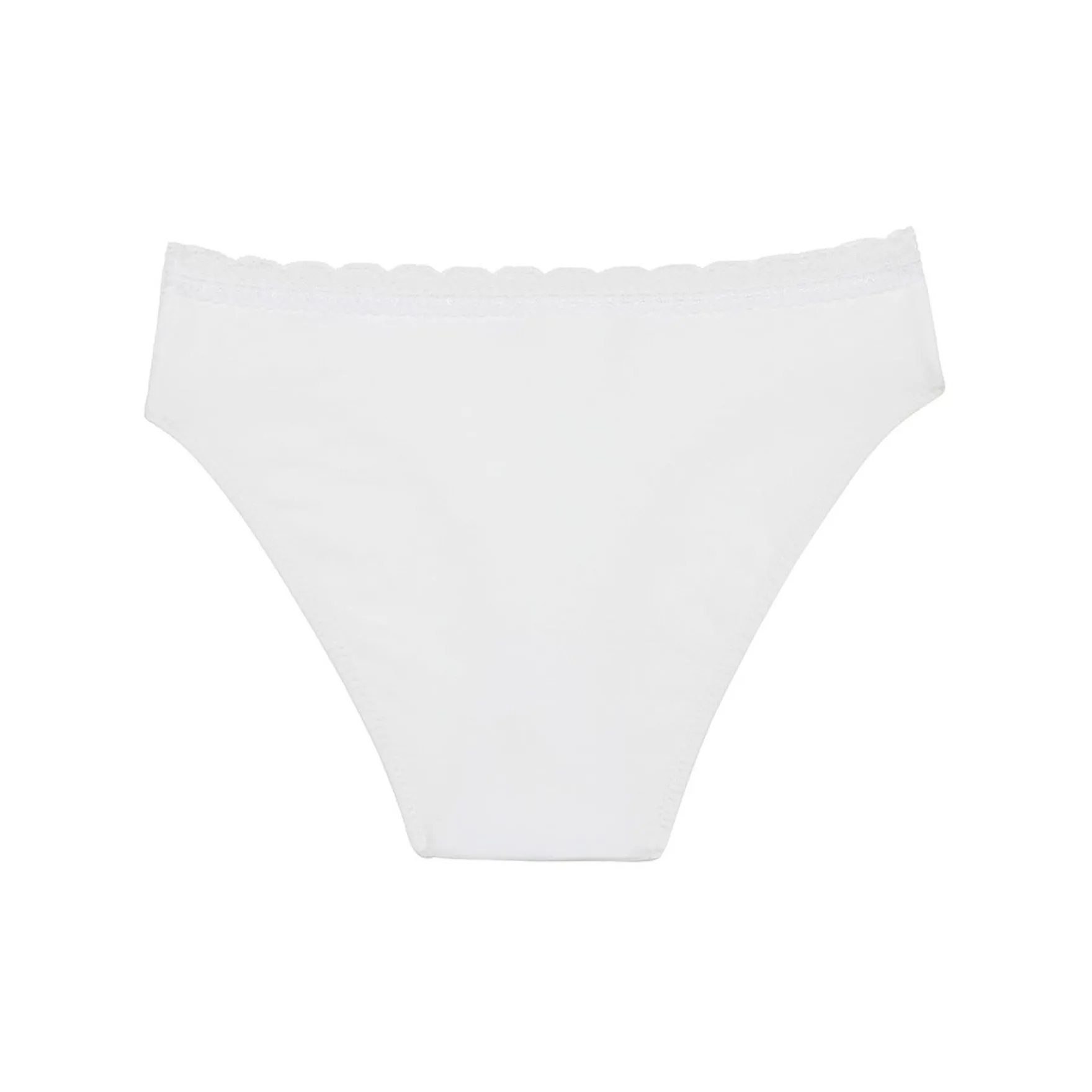 Culotte fille en coton stretch à ceinture dentelle Blanc Dim trendy