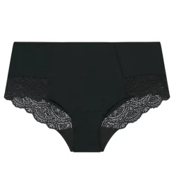 Culotte haute ventre plat en dentelle noire Dim Silhouette Essentiel