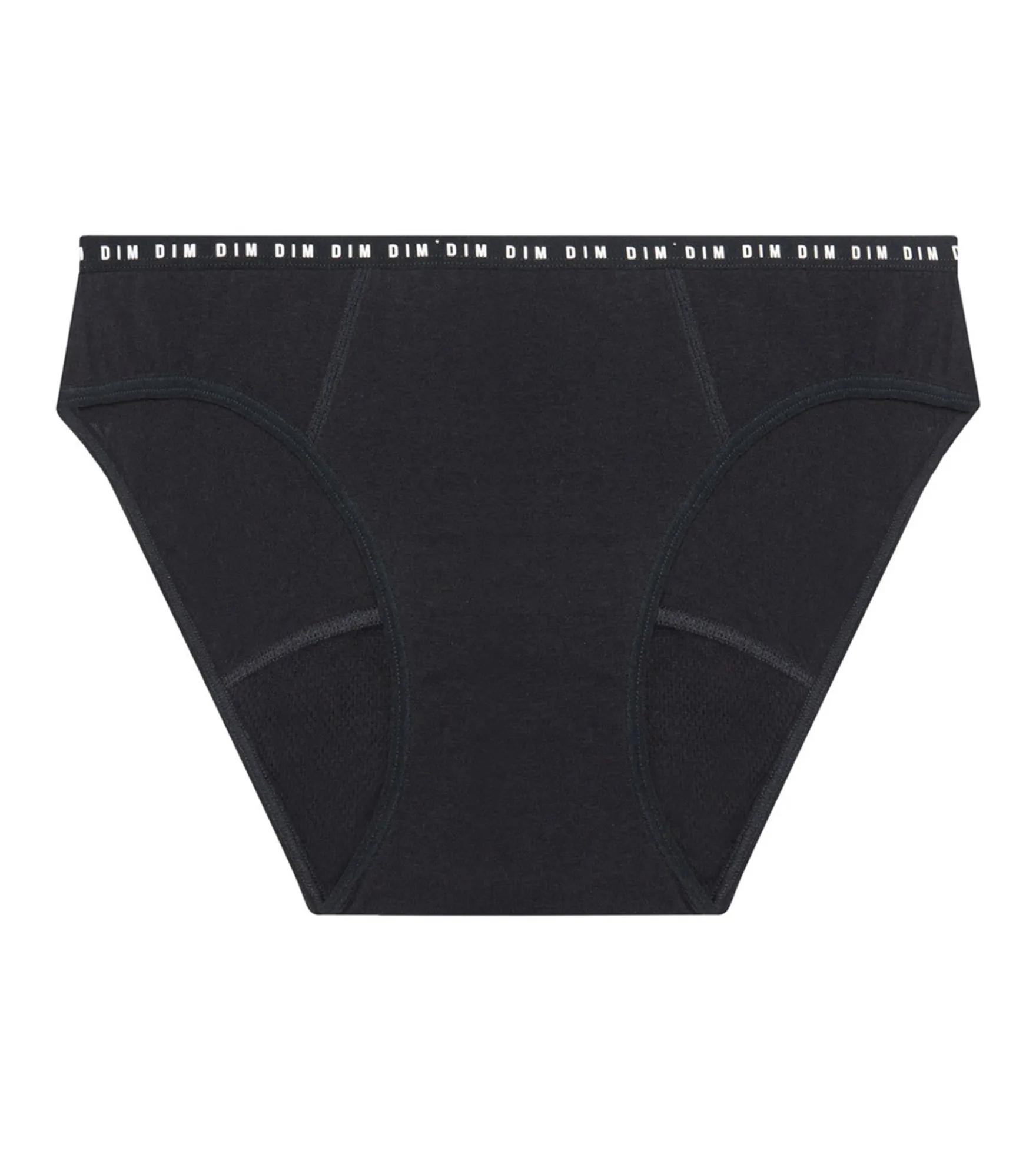 Culotte menstruelle lavable en coton bio noir Flux moyen Dim Protect