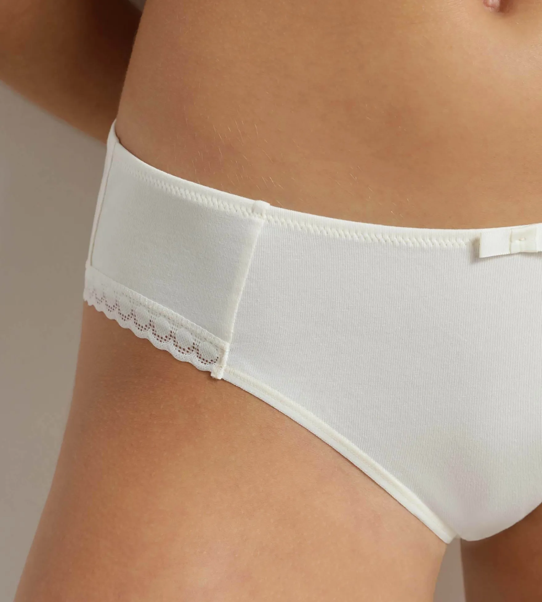 Culotte midi femme en coton Ivoire Daily Coton