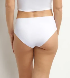 Culotte taille haute femme invisible en microfibre Blanc Dim