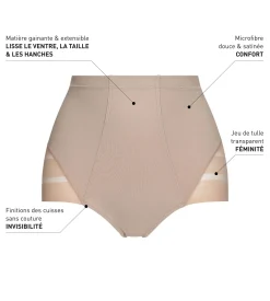 Culotte ventre plat taille haute couleur chair Dim Silhouette Elegance