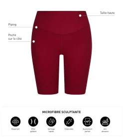 Cycliste de sport femme en microfibre sculptante Bordeaux Dim Move