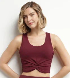 Débardeur de sport femme Bordeaux avec brassière intégrée Dim Move