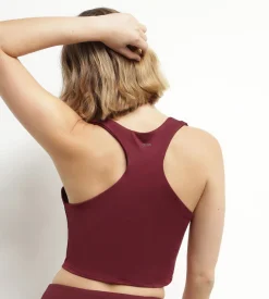 Débardeur de sport femme Bordeaux avec brassière intégrée Dim Move