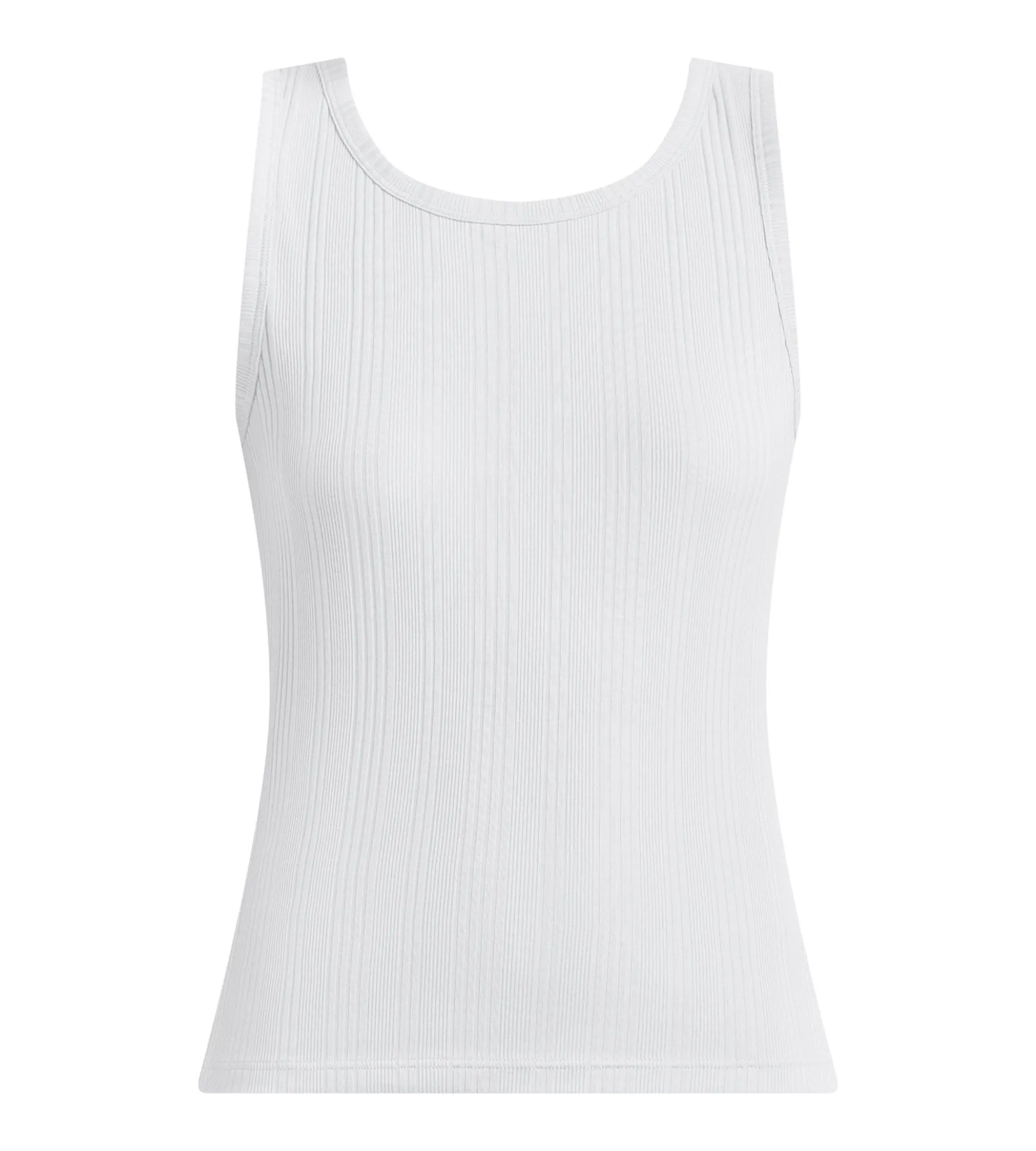 Débardeur femme jersey côtelé fin blanc Dim x Ines de la Fressange