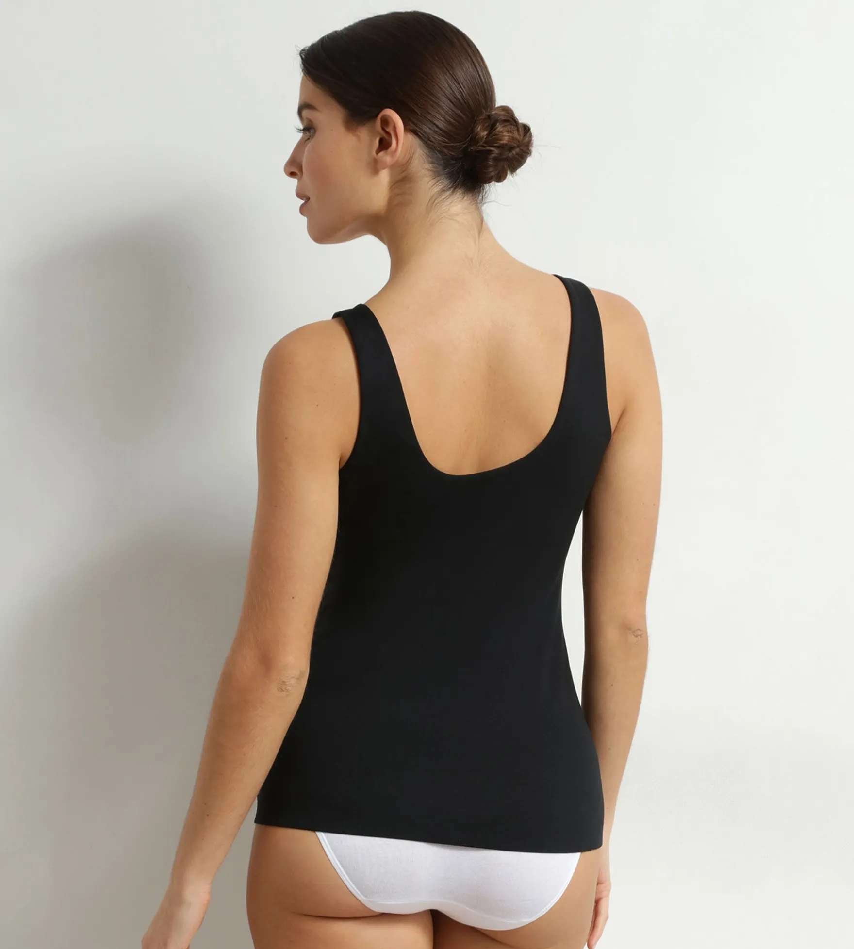 Débardeur femme paddé en microfibre Noir Dim Invisible