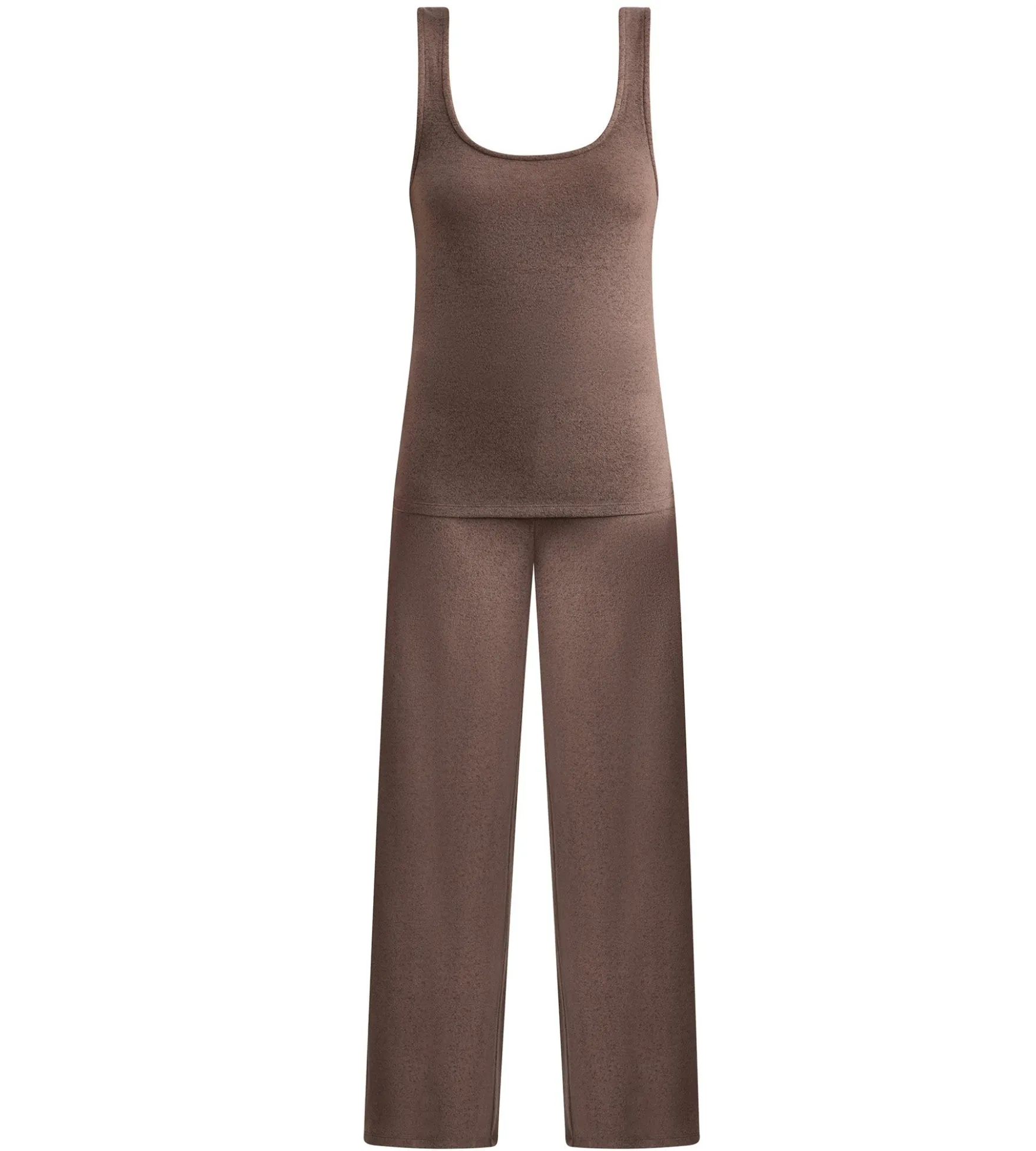 Ensemble pyjama jersey fin marron profond DIM x Ines de la Fressange