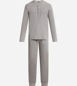 Ensemble pyjama pantalon col serafino en jersey Gris Dim Nightwear