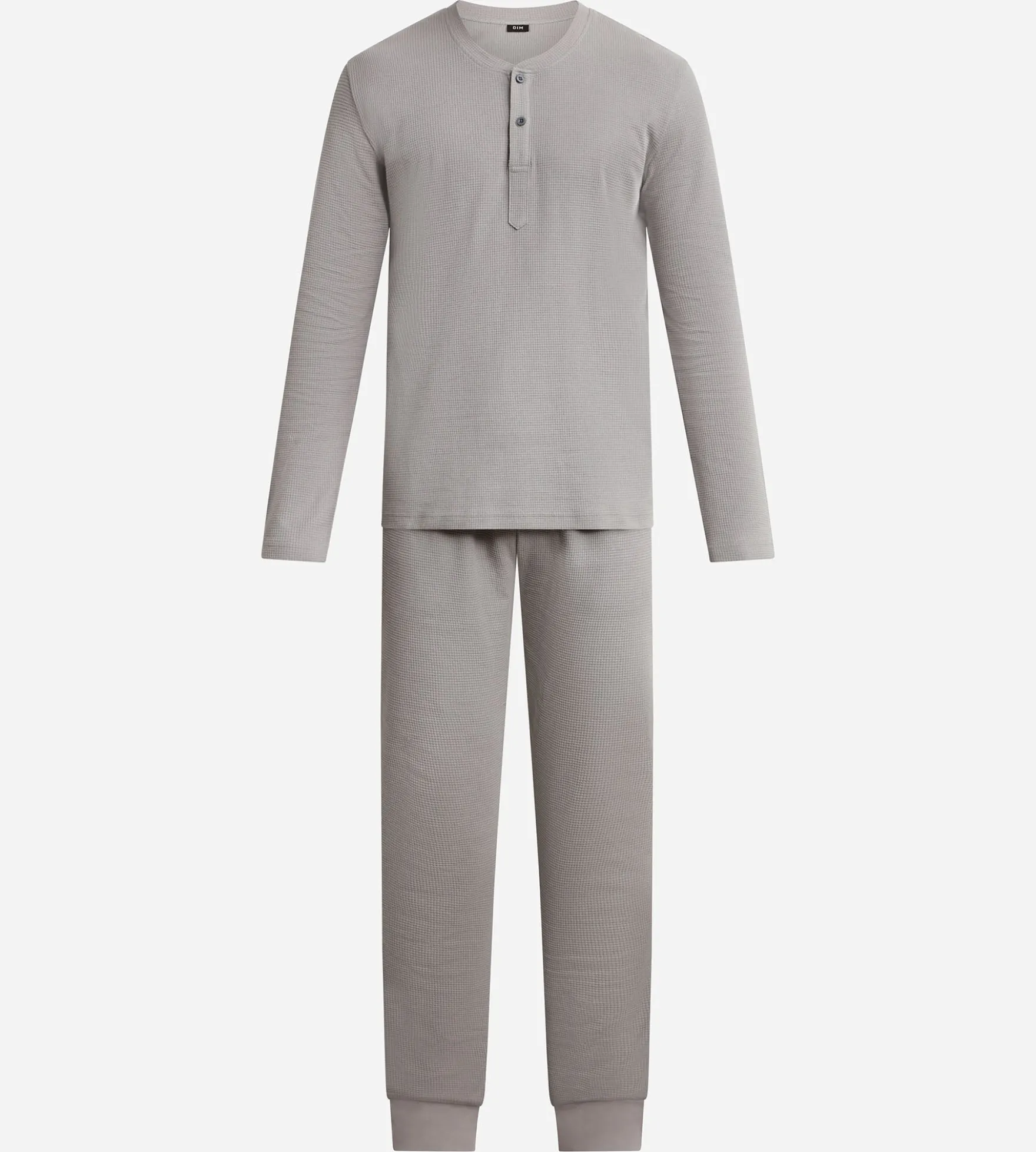 Ensemble pyjama pantalon col serafino en jersey Gris Dim Nightwear
