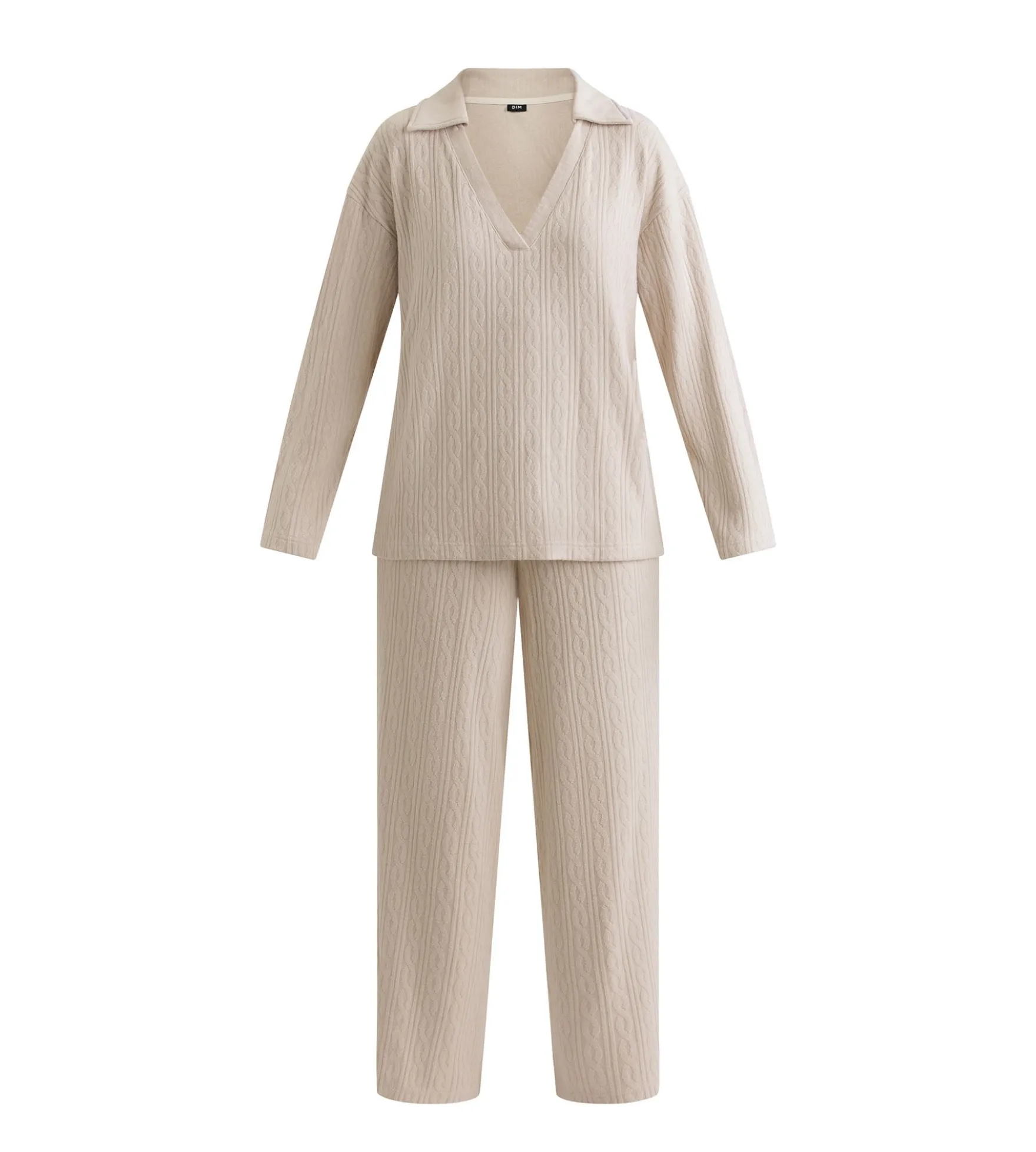 Ensemble pyjama pantalon femme Ivoire Dim Warm