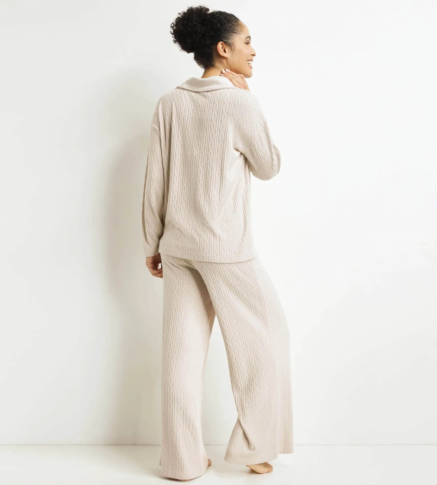 Ensemble pyjama pantalon femme Ivoire Dim Warm