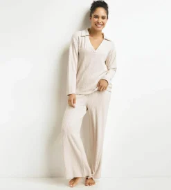 Ensemble pyjama pantalon femme Ivoire Dim Warm