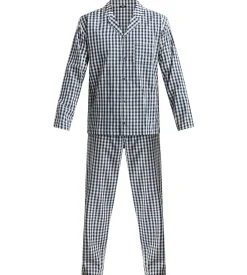 Ensemble pyjama pantalon homme vichy bleu Dim Woven