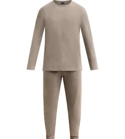 Ensemble pyjama pantalon homme marron mélange Dim Jersey Elastane