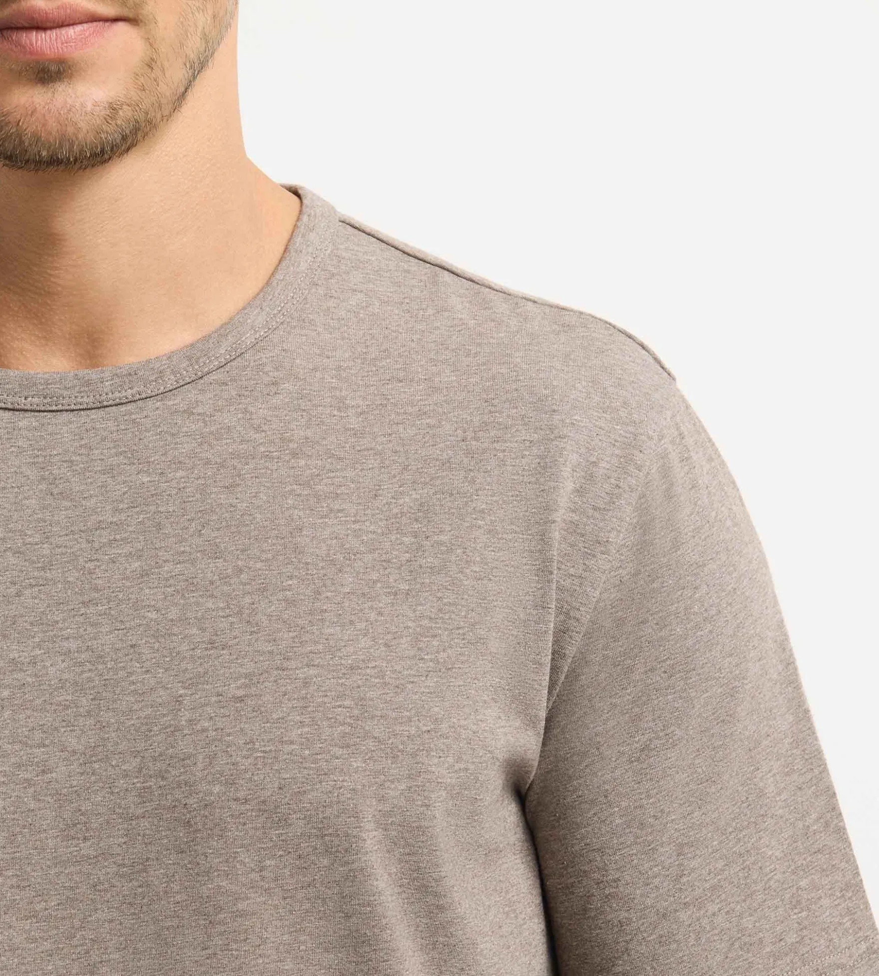 Ensemble pyjama short homme marron mélange Dim Jersey Elastane