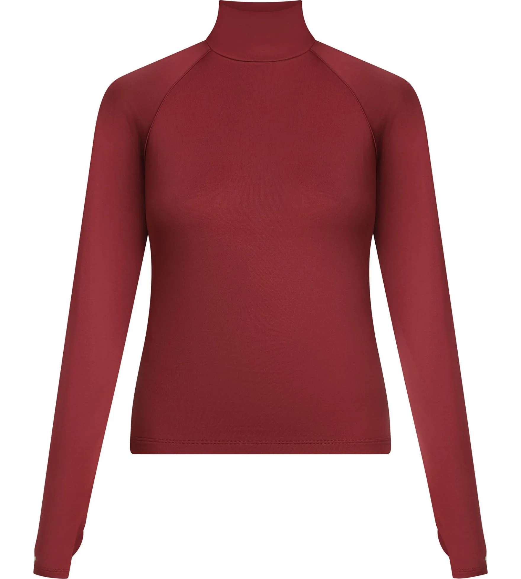Haut de sport femme à col montant en microfibre Bordeaux Dim Move