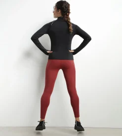 Haut de sport femme à col montant en microfibre noire Dim Move