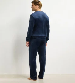 Haut homme manches longues col rond bleu marine Dim Chenille