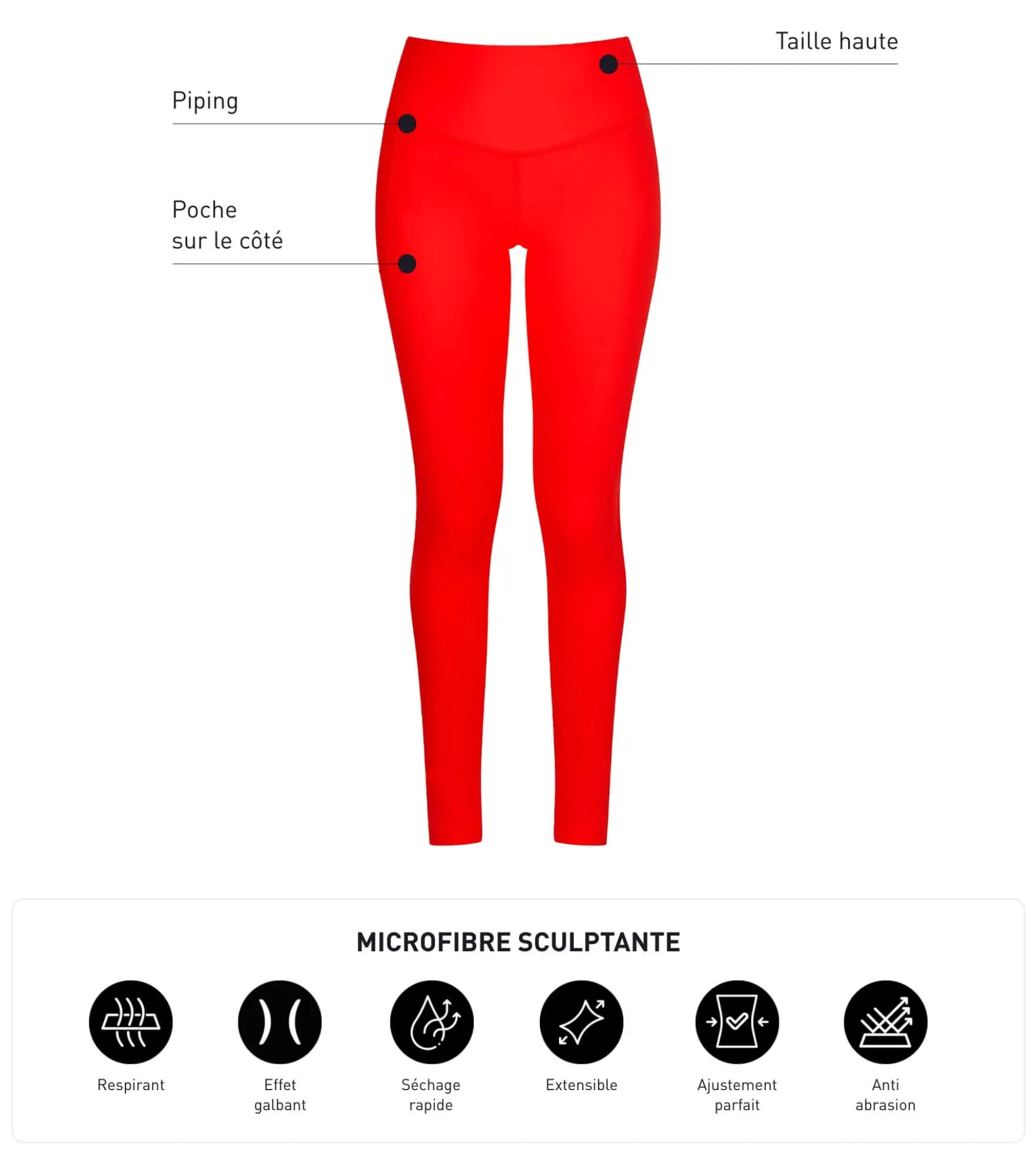 Legging de sport femme en microfibre Orange Dim Move