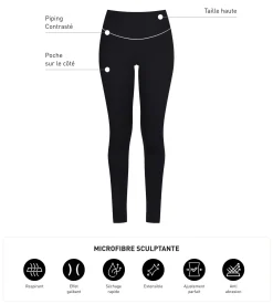 Legging de sport femme en microfibre sculptante noire Dim Move