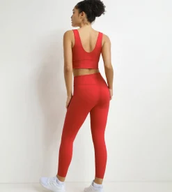 Legging de sport femme en microfibre sculptante Rouge Dim Move