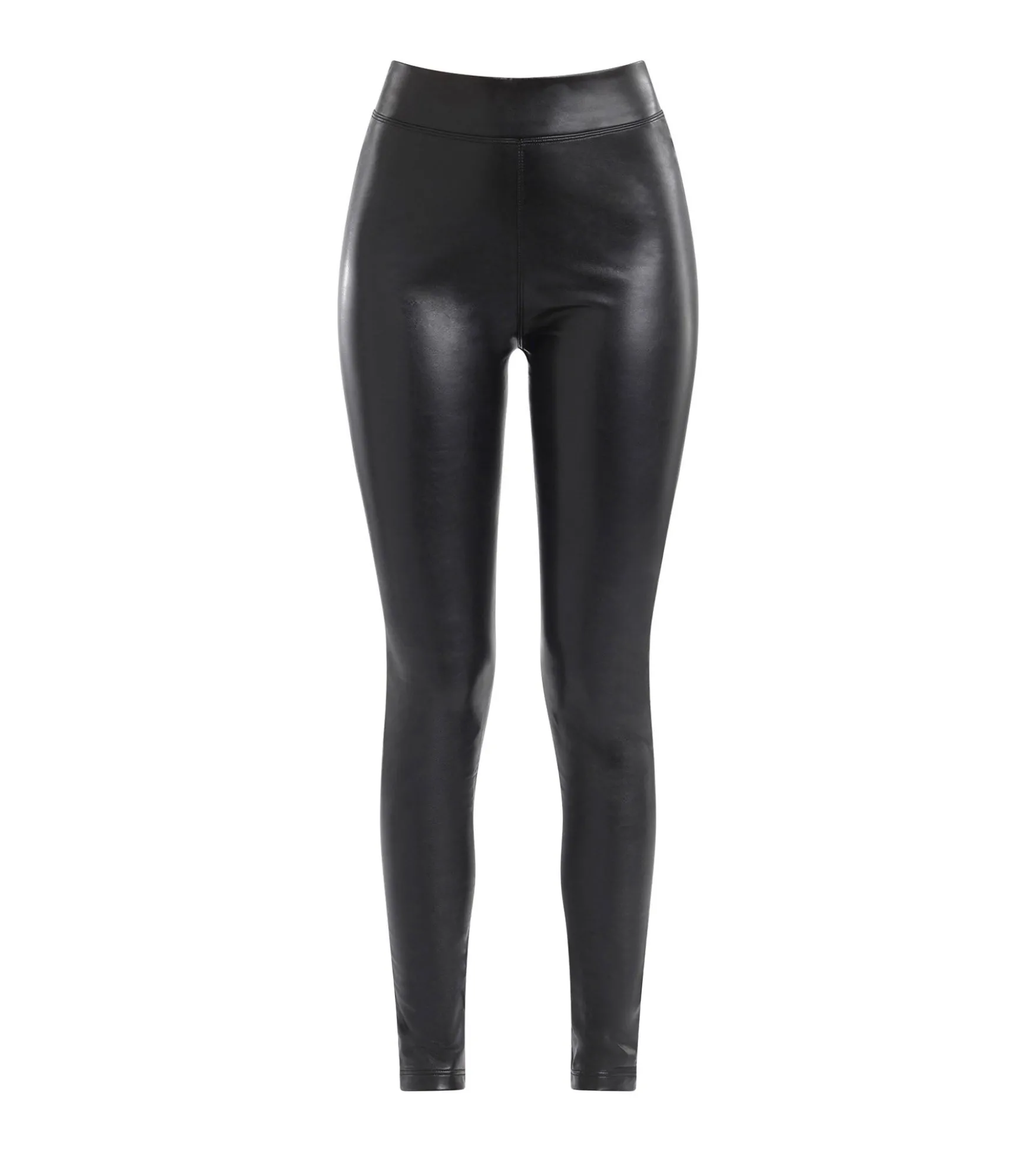 Legging femme Noir en cuir végétal mat Dim Comfywear
