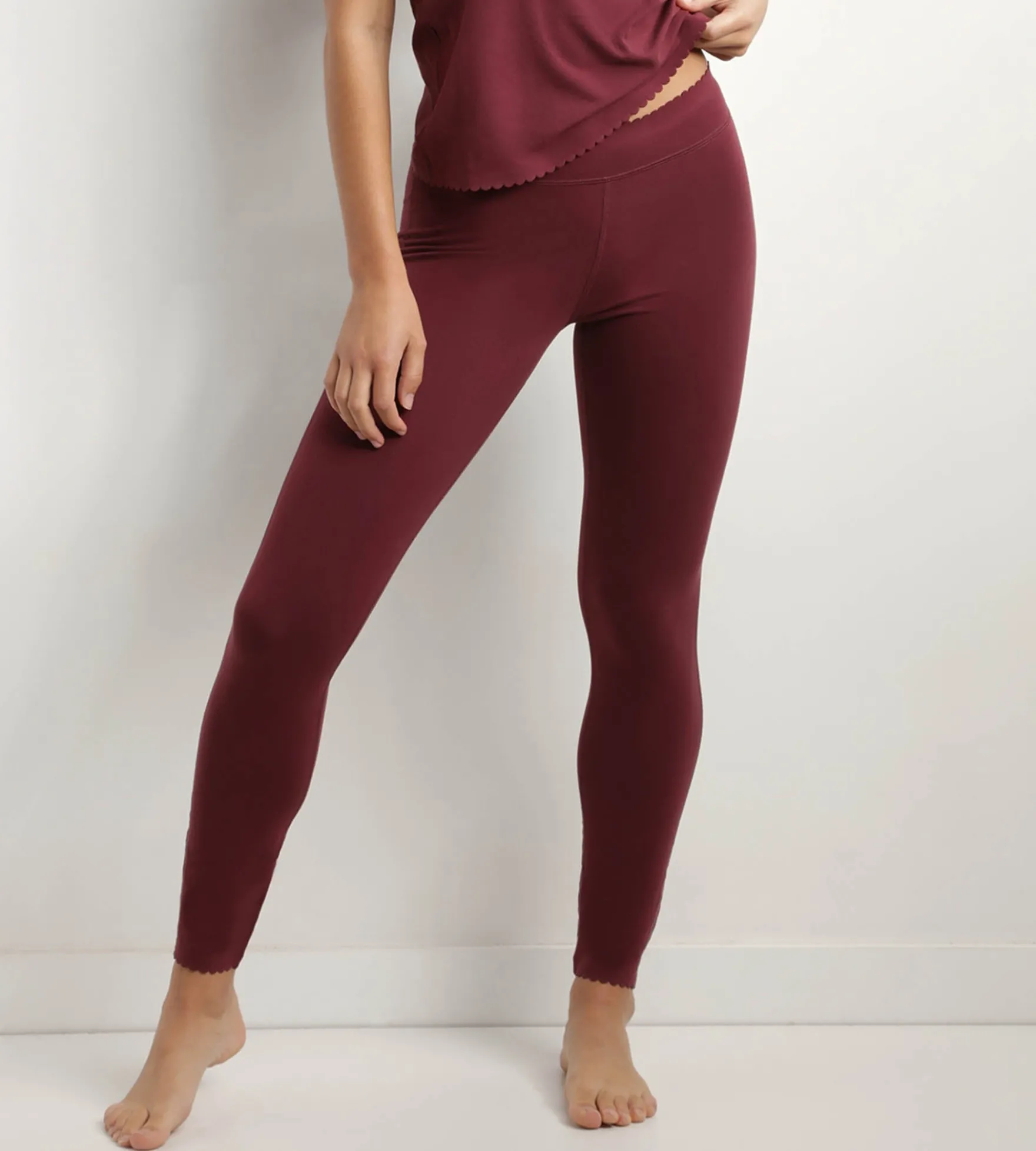 Legging femme opaque en coton stretch Rubis Foncé Body Touch Easy