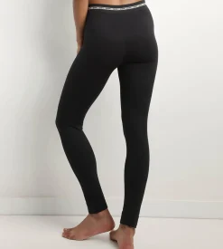 Legging femme sans couture en tissu côtelé Noir Dim Icons Seamless